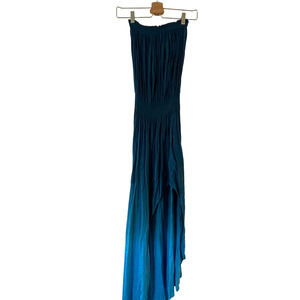 Young Fabulous & Broke XS Ombre Strapless Kylie Dress Asymmetric Hi-Low Maxi